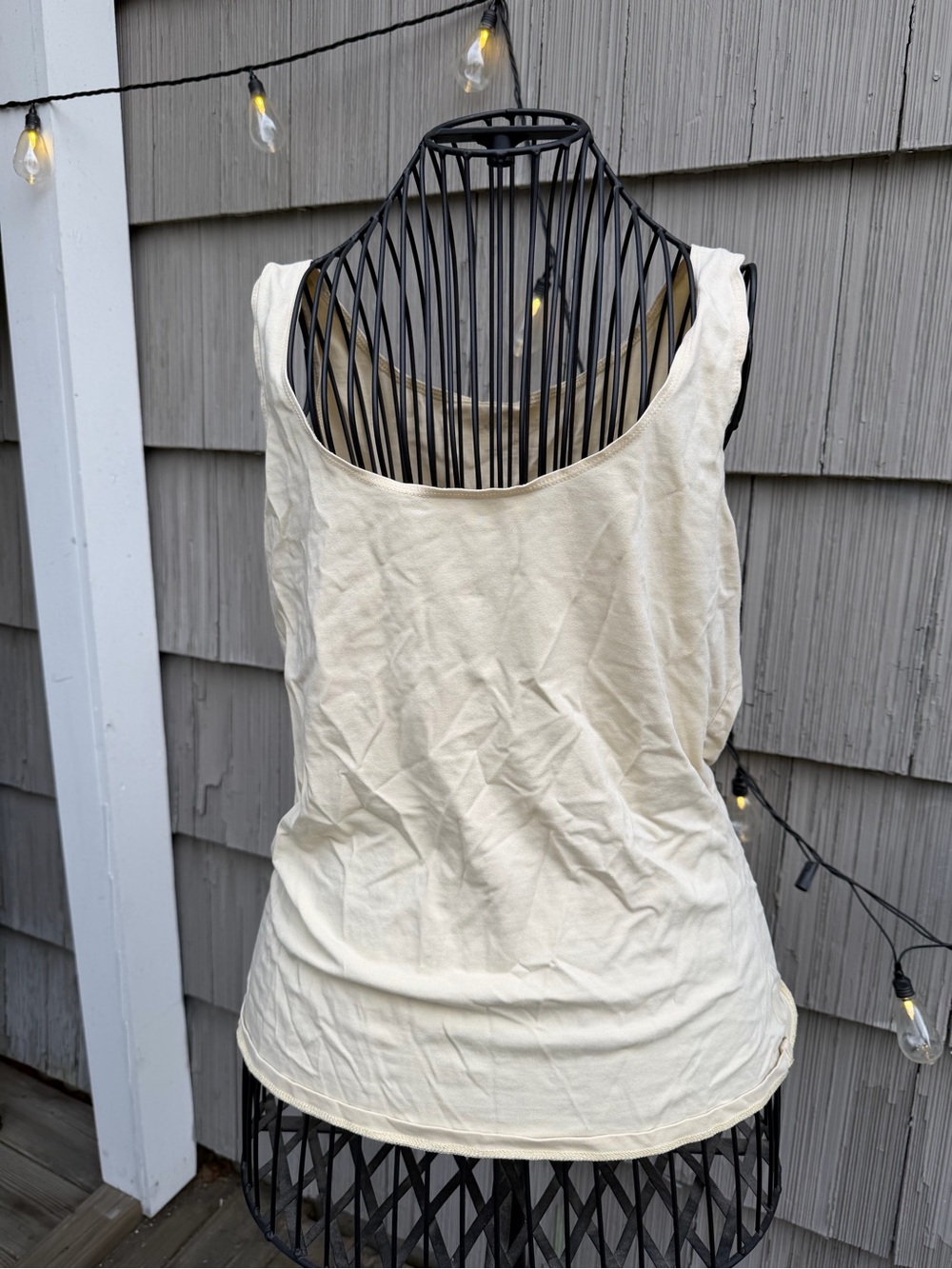 Eddie Bauer Cream Scoop Neck Tank Top